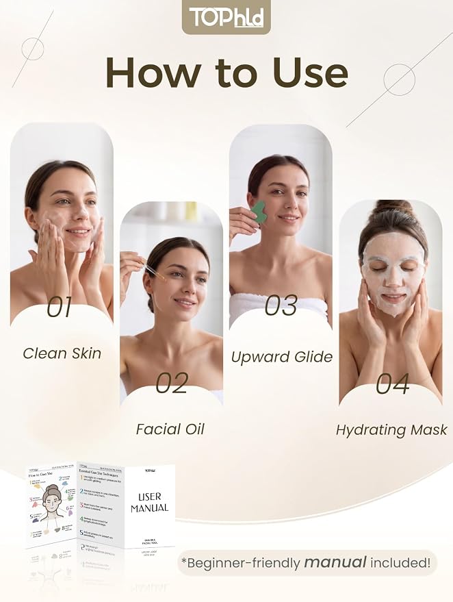 Gua Sha Facial Tool – Green Stone Guasha Tool - Image 4