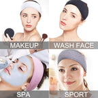 4 PCS Facial Spa Headbands， Makeup Shower Bath Wrap Sport Headband Terry Cloth - Image 6