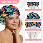 Sea Turtle Reusable Shower Cap Ocean Double Layer Waterproof Shower Caps Large - Image 3
