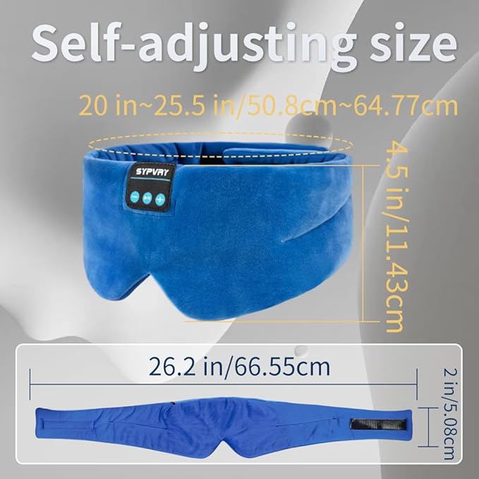Sleep Mask Bluetooth 5.4 Headphones Soft Wireless Headband Eye Mask Blackout - Image 6