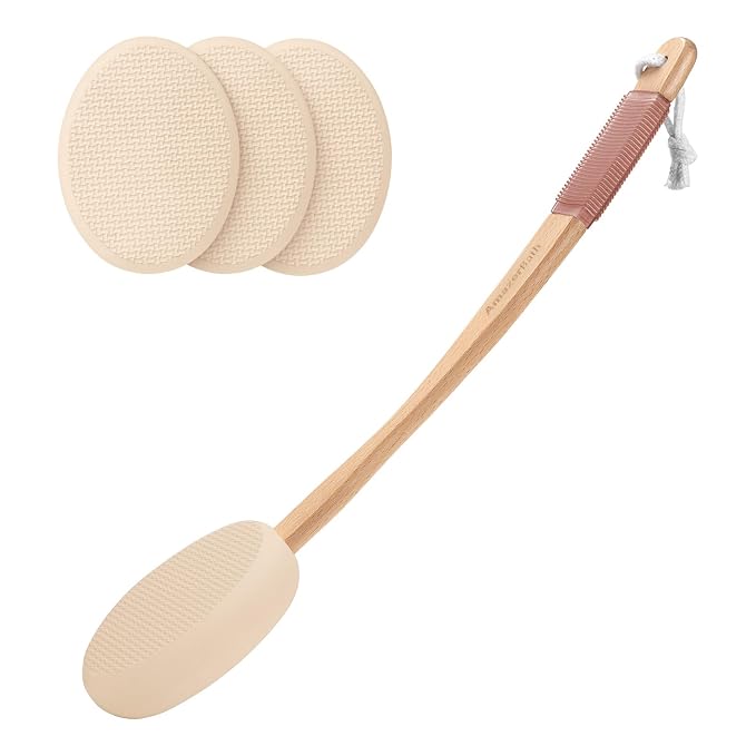 AmazerBath Lotion Applicator for Back, 4 Replacement Pads by AmazerBath