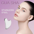 Stainless Steel Gua Sha Facial Tool Metal Silver Guasha - Image 2