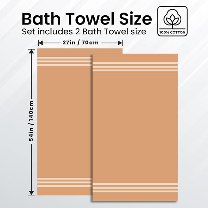 Infinitee Xclusives 100% Cotton Luxury Bath Towels Set of 2 - Image 3