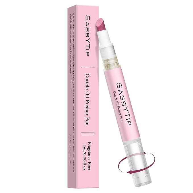Ceramic Cuticle Pusher & Oil Pen, 2ml Rose/Lavender/Fragrance Free Scented Nail by SASSYTIP
