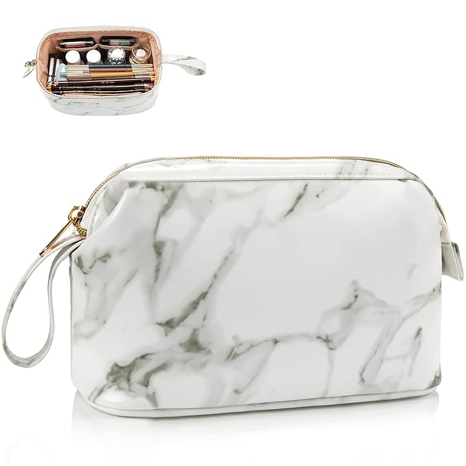 OCHEAL Small Marble Makeup Bag, Small Cosmetic Bags by OCHEAL