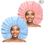 Jumbo Size Shower Cap 2 PCS Waterproof Shower Caps by CHFONGDIRECT