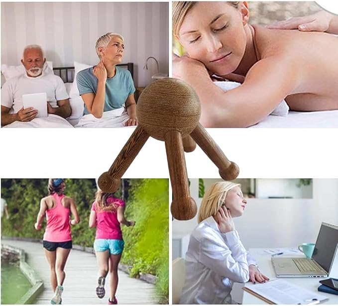 OULIGET Wooden Trigger Point Massage Tool, Spider Shape 5 Legs Massager - Image 5