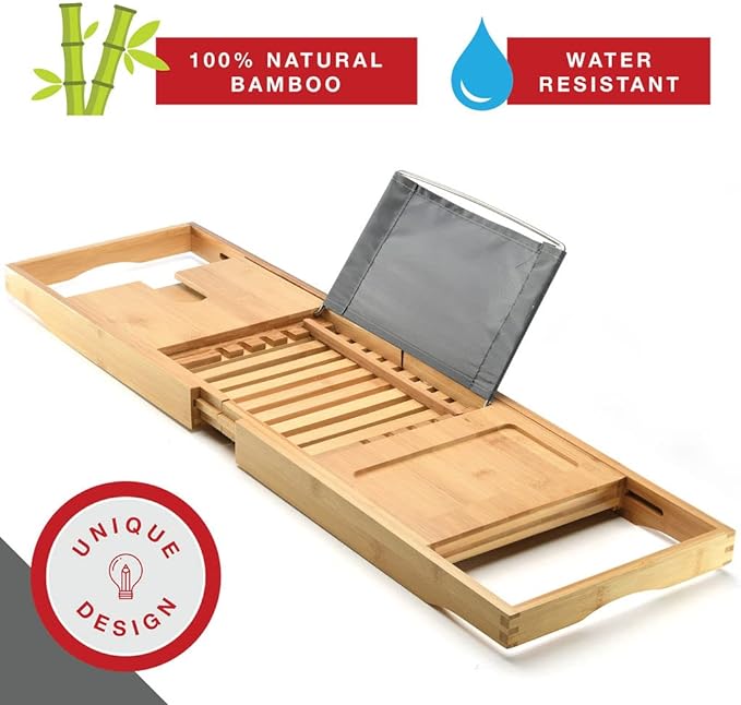 Luxury Foldable Bathtub Tray Caddy - Image 7