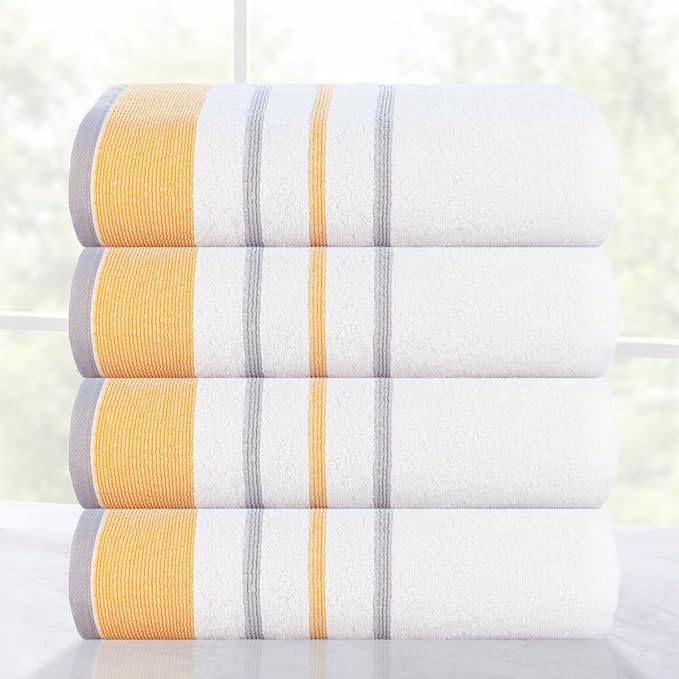 CASA COPENHAGEN White Bay 4Pcs 100% Egyptian Cotton Designer Hand Towels Gift - Image 3