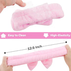 Ondder Spa Headband for Washing Face 8 Pack Pink Skincare Headbands for Women - Image 2