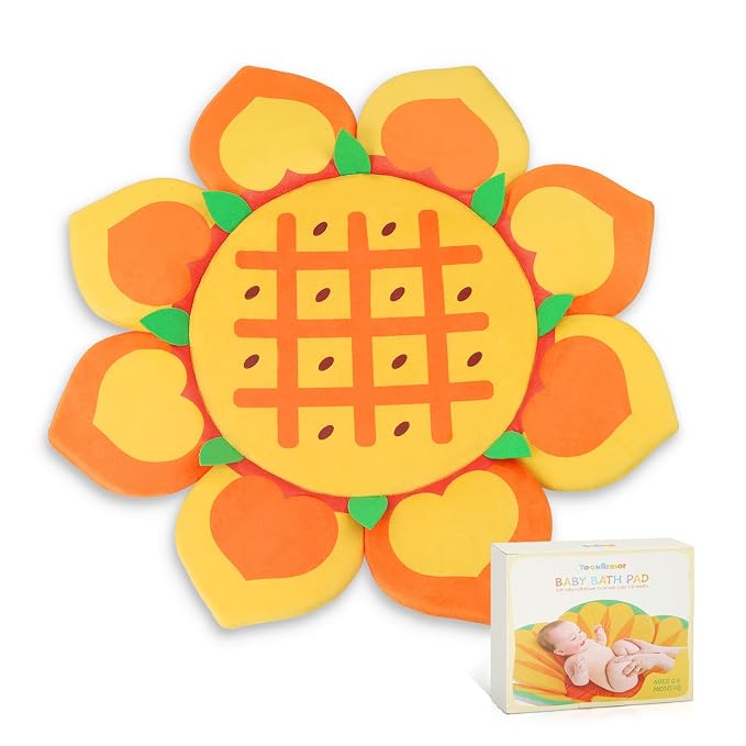 Flower Baby Bath Pad for Infant Bathtub Sink Flower Mat Tub Little Lotus by YooxArmor