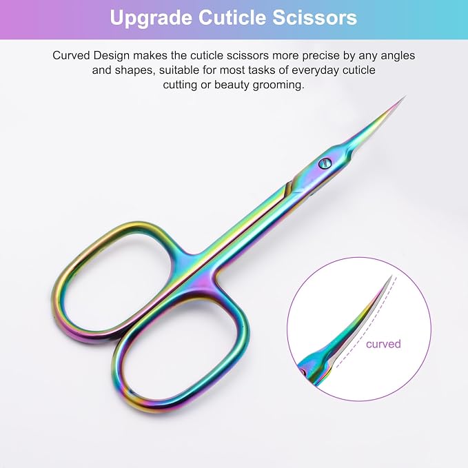 CGBE Cuticle Scissors Extra Fine Curved Blade, Super Slim Manicure Scissors - Image 3