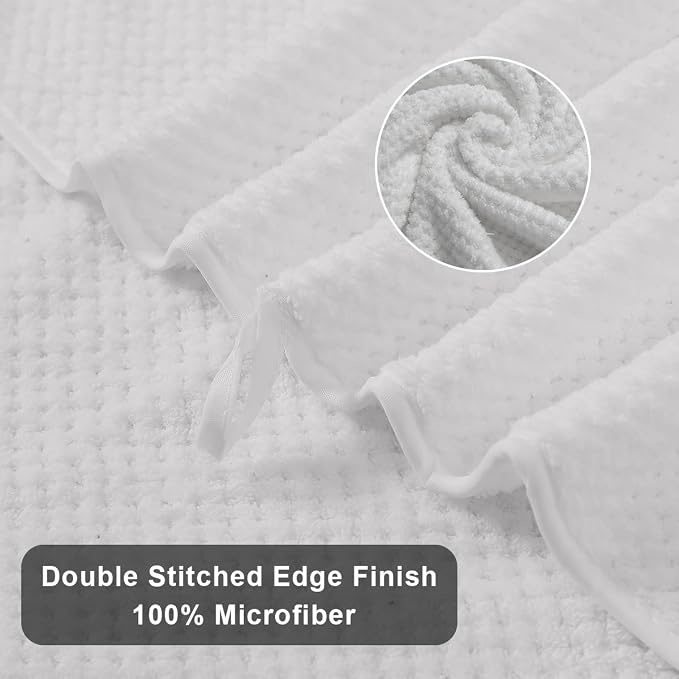 8-Piece White Bath Towels Set, 2 Oversized Large Bath Towels Sheet, 2 Hand - Image 9