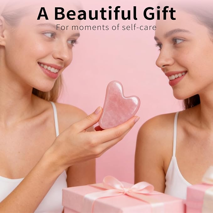 huefull Rose Quartz Gua Sha Tool - Image 5