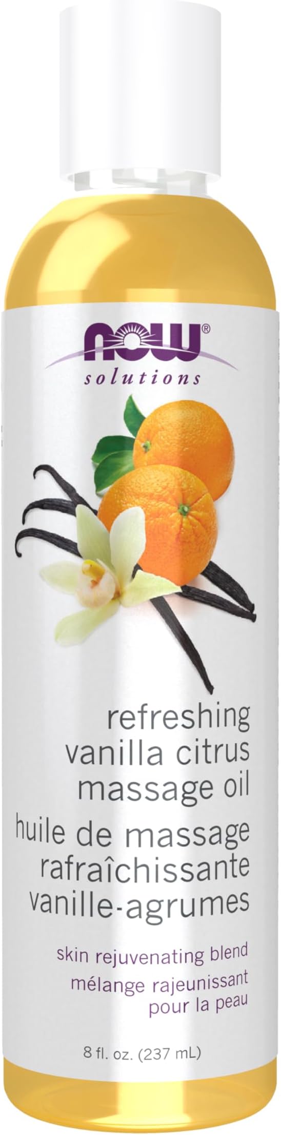NOW Solutions, Refreshing Vanilla Citrus Massage Oil, Skin Rejuvenating Blend by NOW