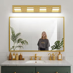 SineRise LED Modern Bathroom Vanity Light Fixtures, Brass Modern Acrylic - Image 9