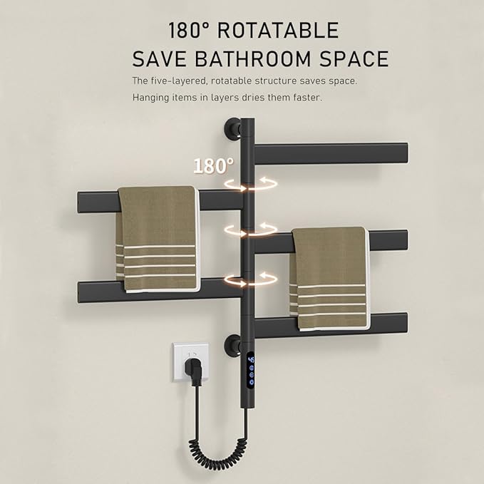 Smart Rotating Heated Towel Rack - Image 4