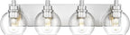 Bathroom Light Fixtures, 4 Light Brushed Nickel Vanity Light, 26 Inch Modern by Metwet
