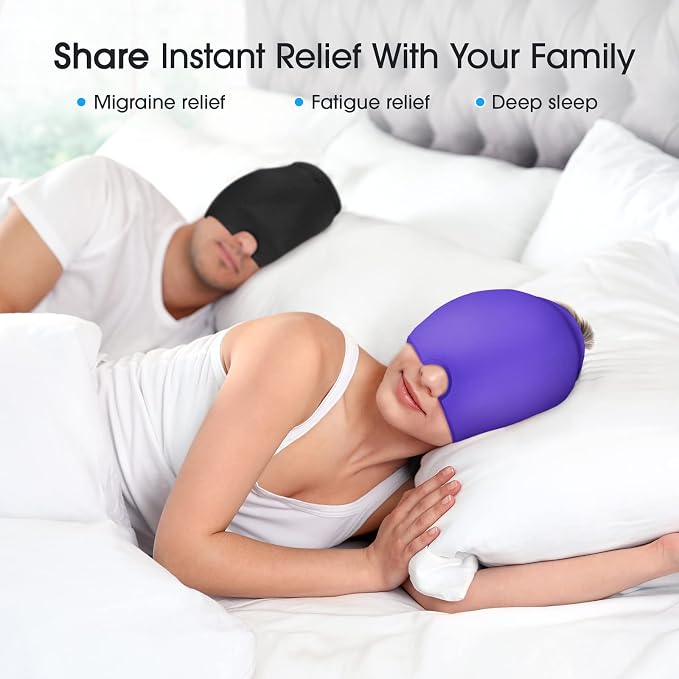 ONLYCARE Migraine Relief Cap, Soothing Migraine Mask, Upgraded Odorless Gel Ice - Image 6