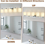 5-Light Bathroom Light Fixtures, Modern Vanity Lights, Chrome Metal Wall Lamp - Image 4
