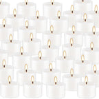 Set of 50 White Scented Tealight Candles Bulk, Vanilla Fragrance Wax - Image 3