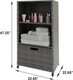 HOOYEAH Pool Towel Rack Outdoor, Waterproof PE Plastic Rattan Wicker Pool - Image 2