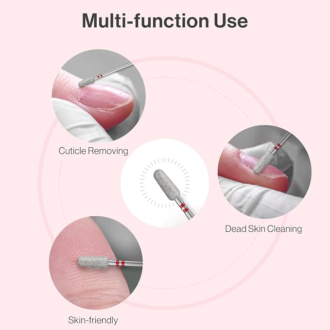 MelodySusie 5mm Round Tapered Cuticle Clean Nail Drill Bit 3/32'', Professional - Image 7