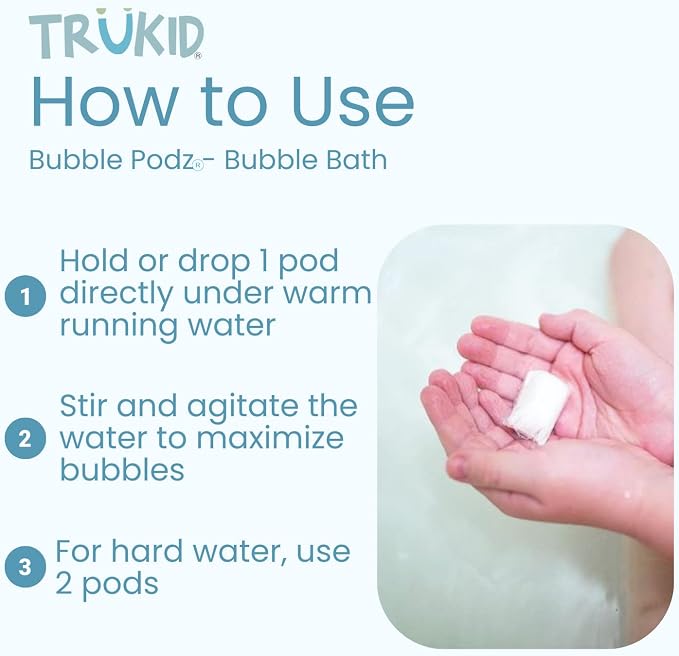 TruKid Bubble Podz Bubble Bath for Kids, & Babies, Tear Free Gentle & - Image 4