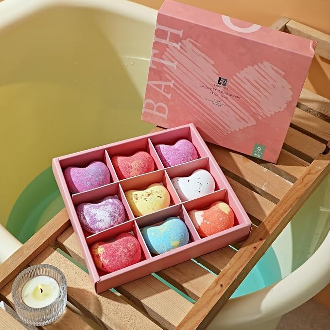 Bath Bombs Gift Set for Christmas, 9 x 1.41 Oz/ 40g. Essential Oil Spa Bomb - Image 4