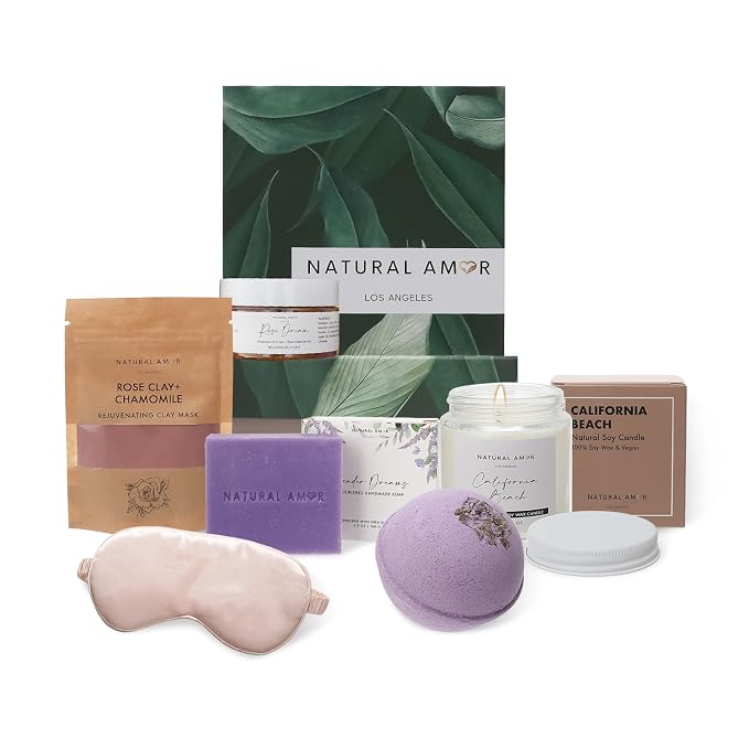 Natural Amor Handmade Bath Body Gift Set, Includes Soap Bar, Bath Bomb by NATURALAMORLOSANGELES