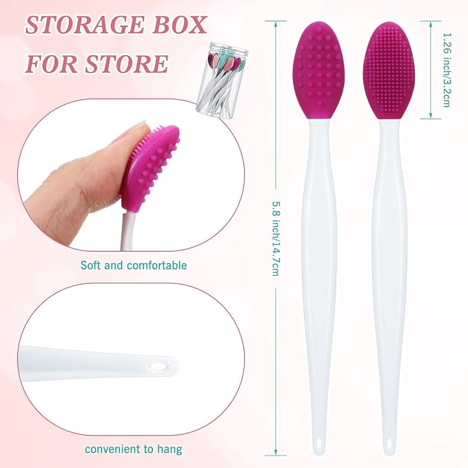 Patelai 24 Pcs Lip Scrub Brush Silicone Lip Scrubber Exfoliator - Image 3