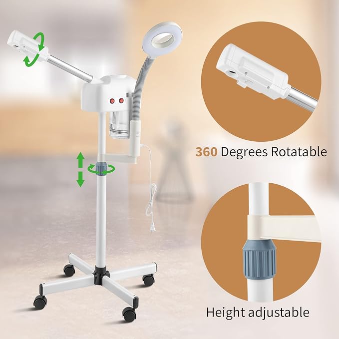 2 in 1 Facial Steamer with 3X Magnification Light, Deep Cleaning - Image 4