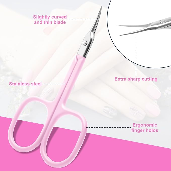 CGBE Cuticle Scissors Extra Fine Curved Blade, Super Slim Manicure Scissors - Image 3