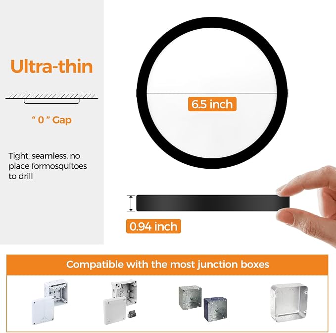 1PACK LED Flush Mount Ceiling Light Fixture, 3000K-4000K-6500K & 100W - Image 4