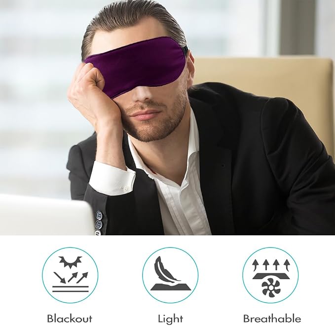 2 PCS Purple Silk Sleep Mask - Image 5