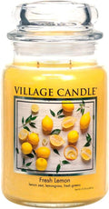 Village Candle Fresh Lemon Large Apothecary Jar, Scented Candle, 21.25 oz. by VillageCandle