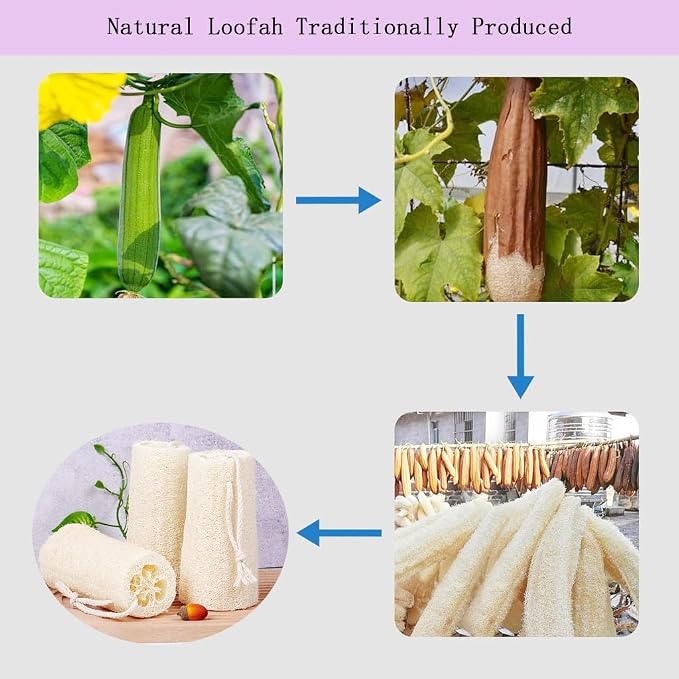 Natural Loofah Exfoliating Body Scrubber, Bath Shower Loofah Sponge - Image 6