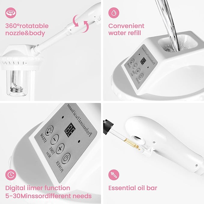 Retain time face Steamer Clean Skin Firming Pores and Moisturizing Suitable - Image 5
