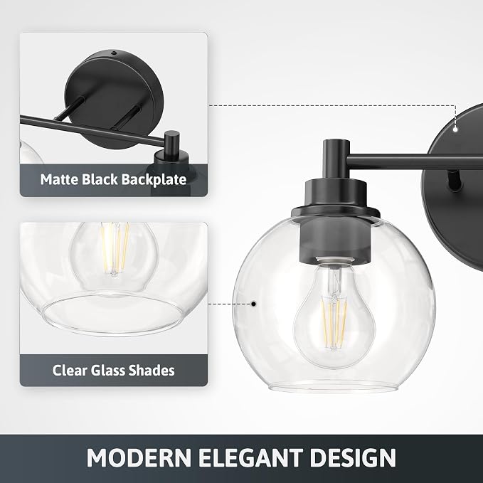 VONLUCE Bathroom Light Fixtures, 2-Light Bathroom Vanity Light - Image 3