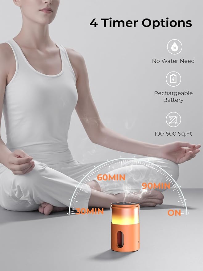 Waterless Diffuser for Essential Oil: Mini Battery Scent Diffuser for - Image 4
