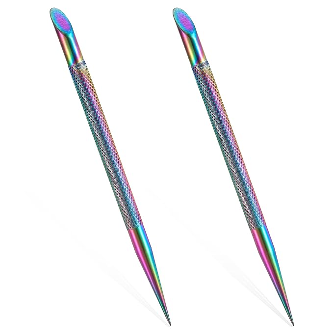 2Pcs Stainless Steel Cuticle Pusher Portable Nail Cleaner Remover Dead Skin by Unknown
