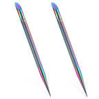 2Pcs Stainless Steel Cuticle Pusher Portable Nail Cleaner Remover Dead Skin by Unknown