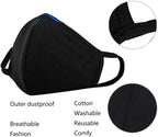 FECEDY 6pcs/Pack Black Mask Windproof Dustproof Masks Breathable Reusable Washed - Image 3