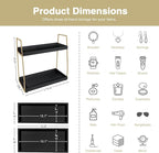 Forbena Black and Gold Bathroom Organizer Countertop, 2 Tier Counter Organizer - Image 2