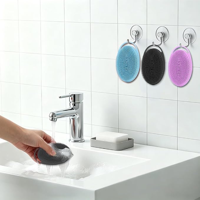 Silicone Body Scrubber 3 Pack Silicone Loofah Exfoliating Body Scrubber Soft - Image 5