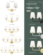 2 Light Bathroom Vanity Light, Brushed Gold Double Wall Sconce - Image 5