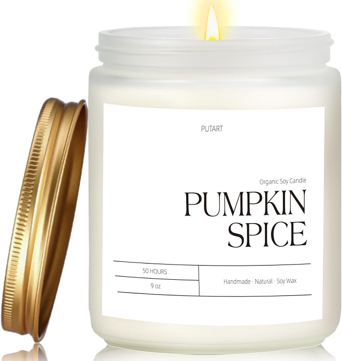 Pumpkin Spice Fall Candles for Home Scented, Natural Soy Wax Aromatherapy Non by Unknown