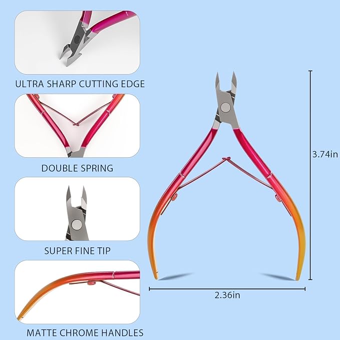 Cuticle Nippers Kit: Precision Nano-Coated Stainless Steel Cuticle Trimmer - Image 2