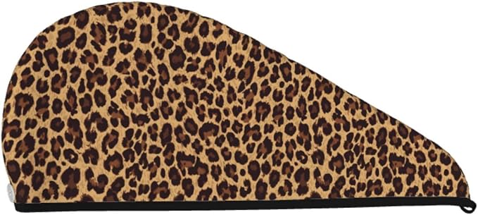 Leopard Hair Towel Wrap Microfiber Fast Drying Hair Turban - Image 2