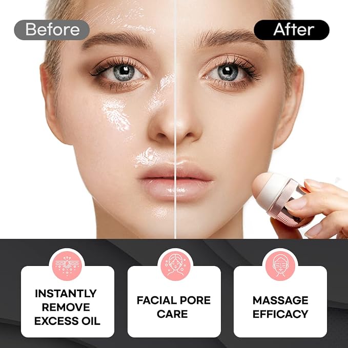 Korean Beauty Oil-Absorbing Volcanic Face Roller, Portable and Reusable - Image 3